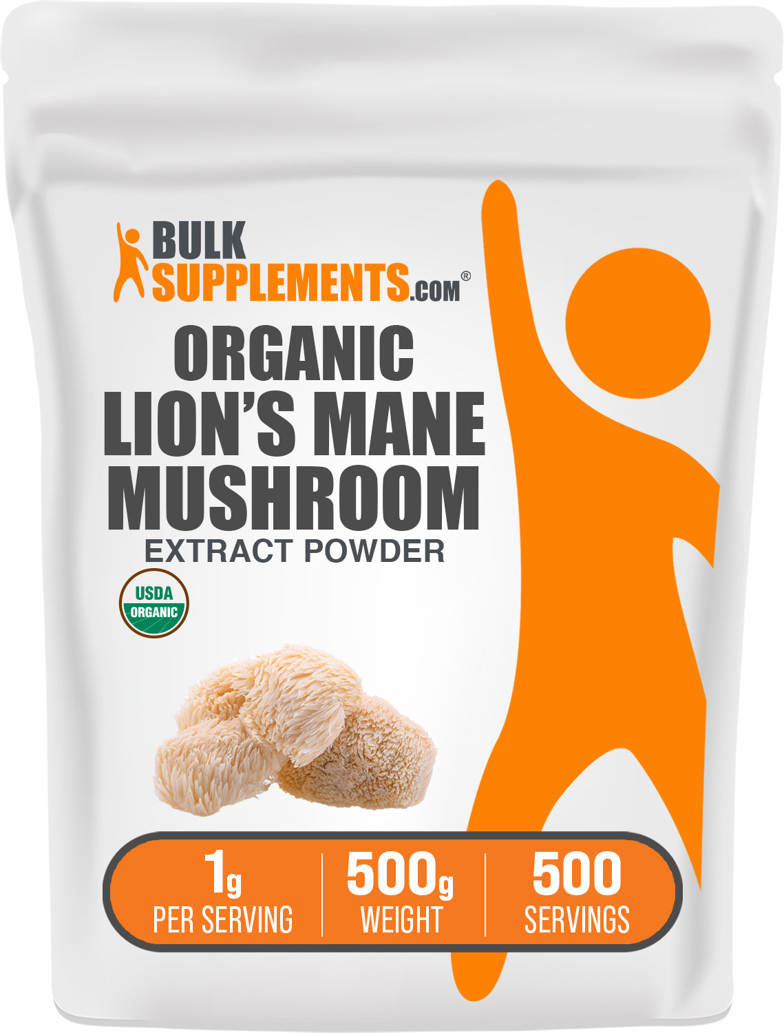 Organic Lion's Mane Mushroom Extract Powder - Premium Brain & Memory Support Supplement - Vegan, Non-GMO, Gluten-Free - Perfect for Coffee, Tea & Smoothies