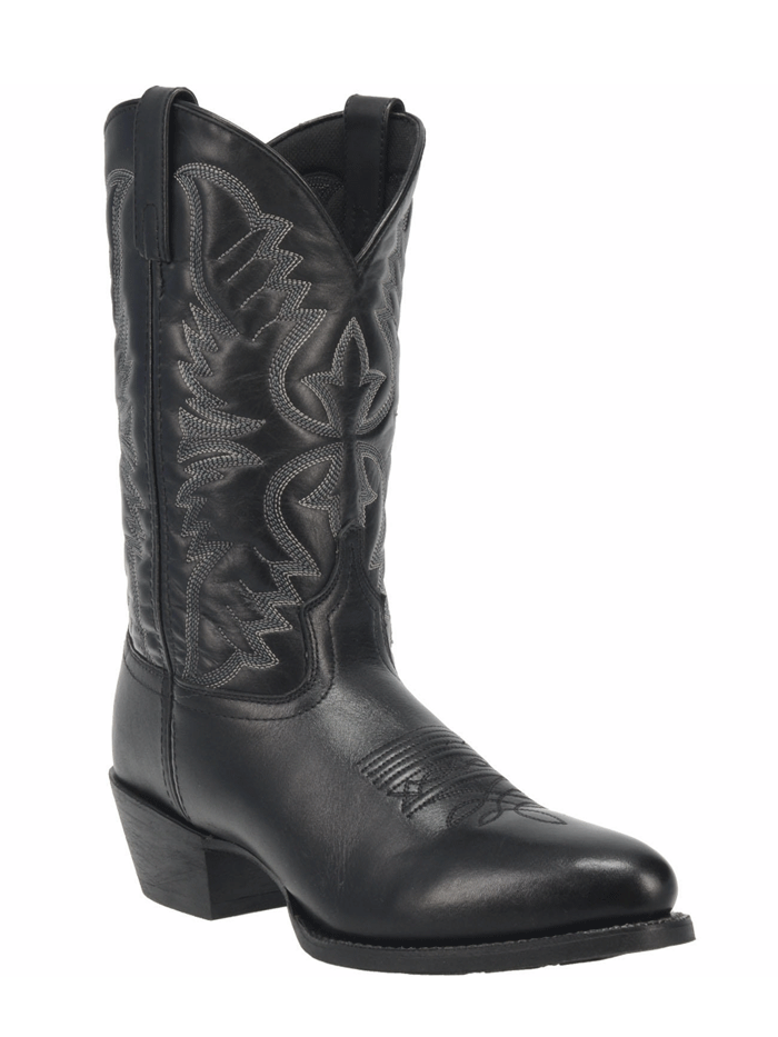 Laredo 68450 Men's Western Boots - Round Toe Cowboy Boots in Black Birchwood for Riding & Casual Wear