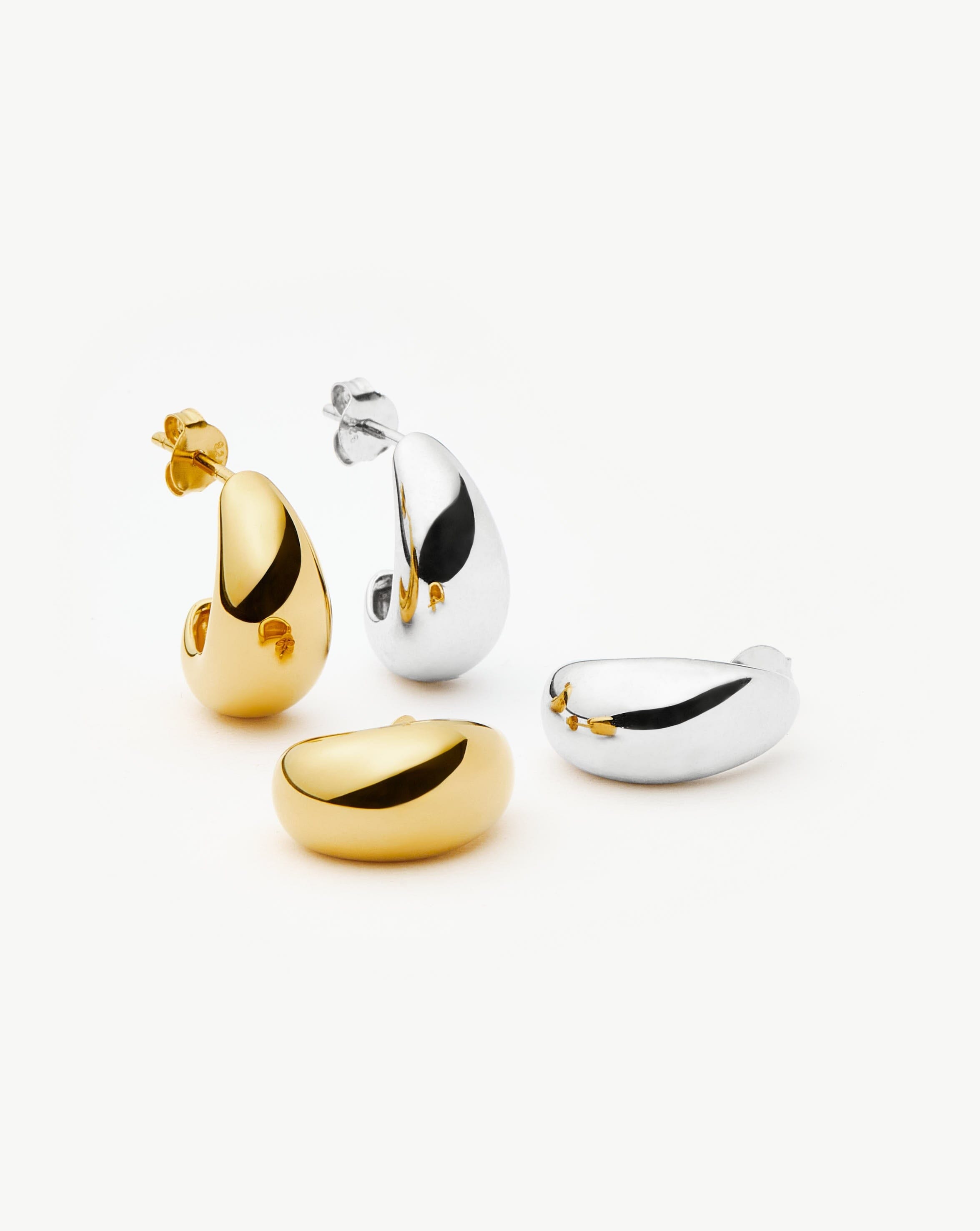 Savi Dome Mini Hoop Earring Set - Mixed Metal Jewelry for Women | Everyday Wear, Gift Giving & Special Occasions