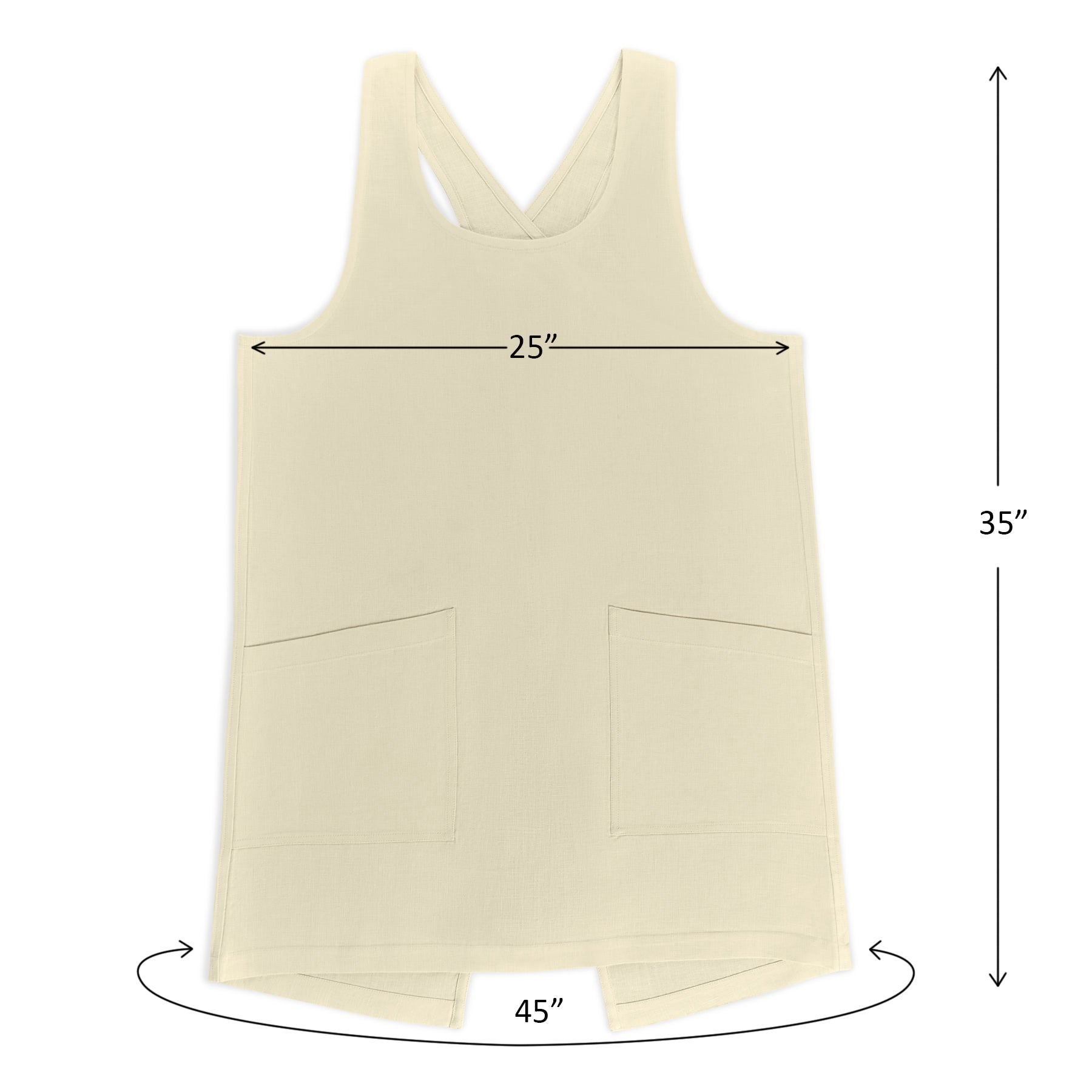 Premium Linen Smock Apron for Women & Men - Adjustable & Stylish Kitchen Apron for Cooking, Baking & Gardening - Breathable & Durable Unisex Workwear