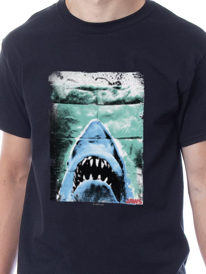 INTIMO Jaws Men's Classic Movie Logo Distressed Sleep Pajama Set - Comfortable Cotton PJs for Movie Nights & Relaxation at Home