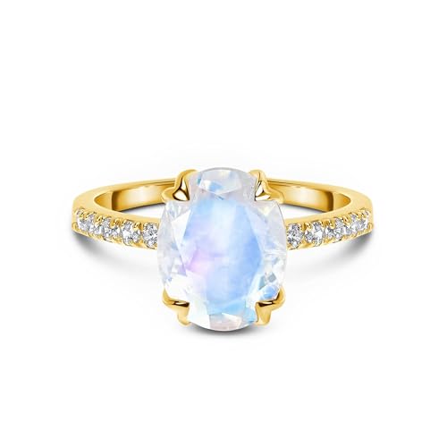 Yellow Gold Moonstone Ring - Harlow