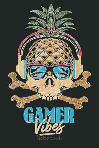 Hawaiian Pineapple Skull Gamer Sunglasses & Beach Notebook Set - Summer Vibes Drawing Journal with Writing Prompts for Kids, Interactive Diary Scrapbook - Perfect for Beach Vacations, Pool Parties & Summer Camp Activities