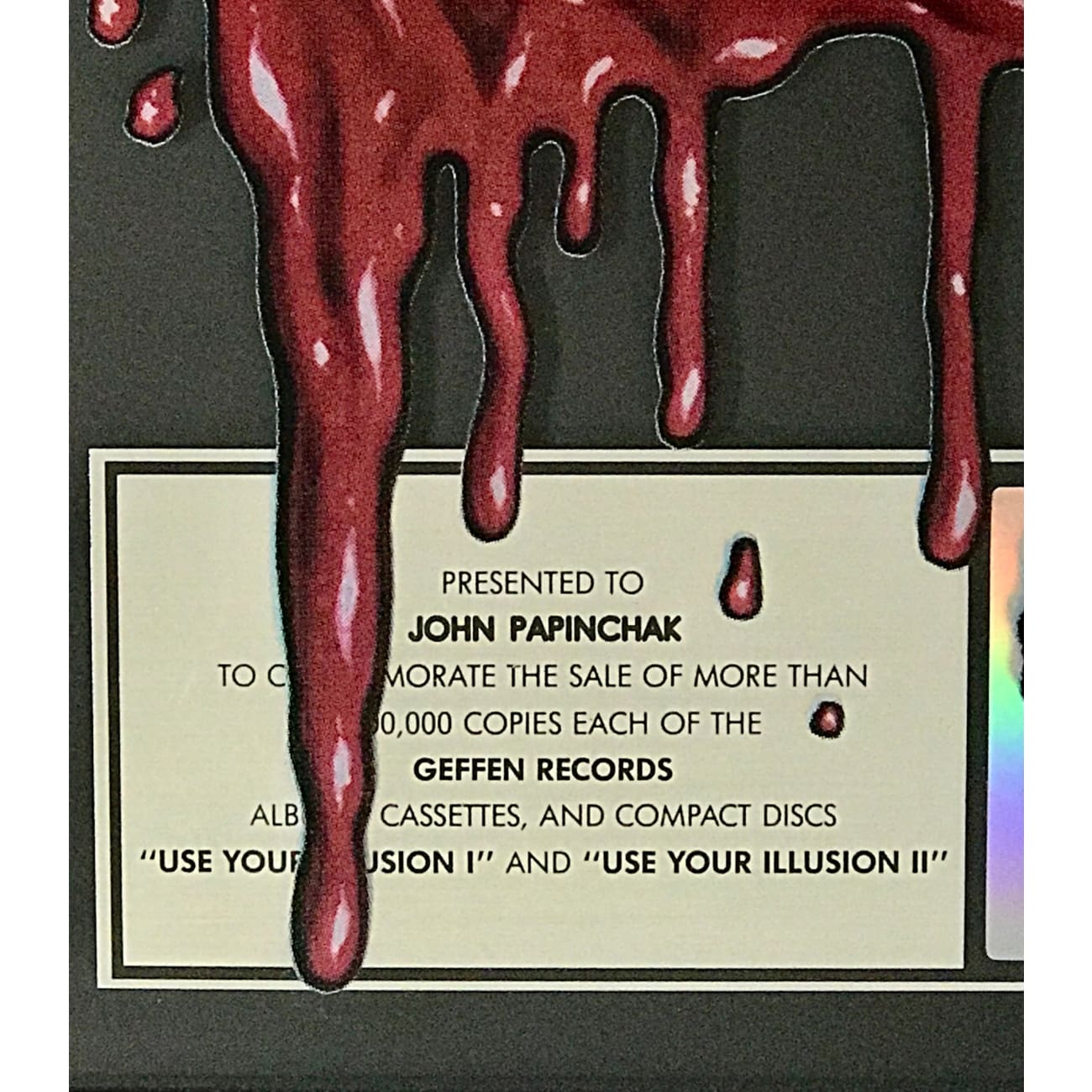 Guns N' Roses Use Your Illusion I & II 3x Multi Platinum Award - Official RIAA Certified - Perfect for Music Collectors & Rock Fans Display
