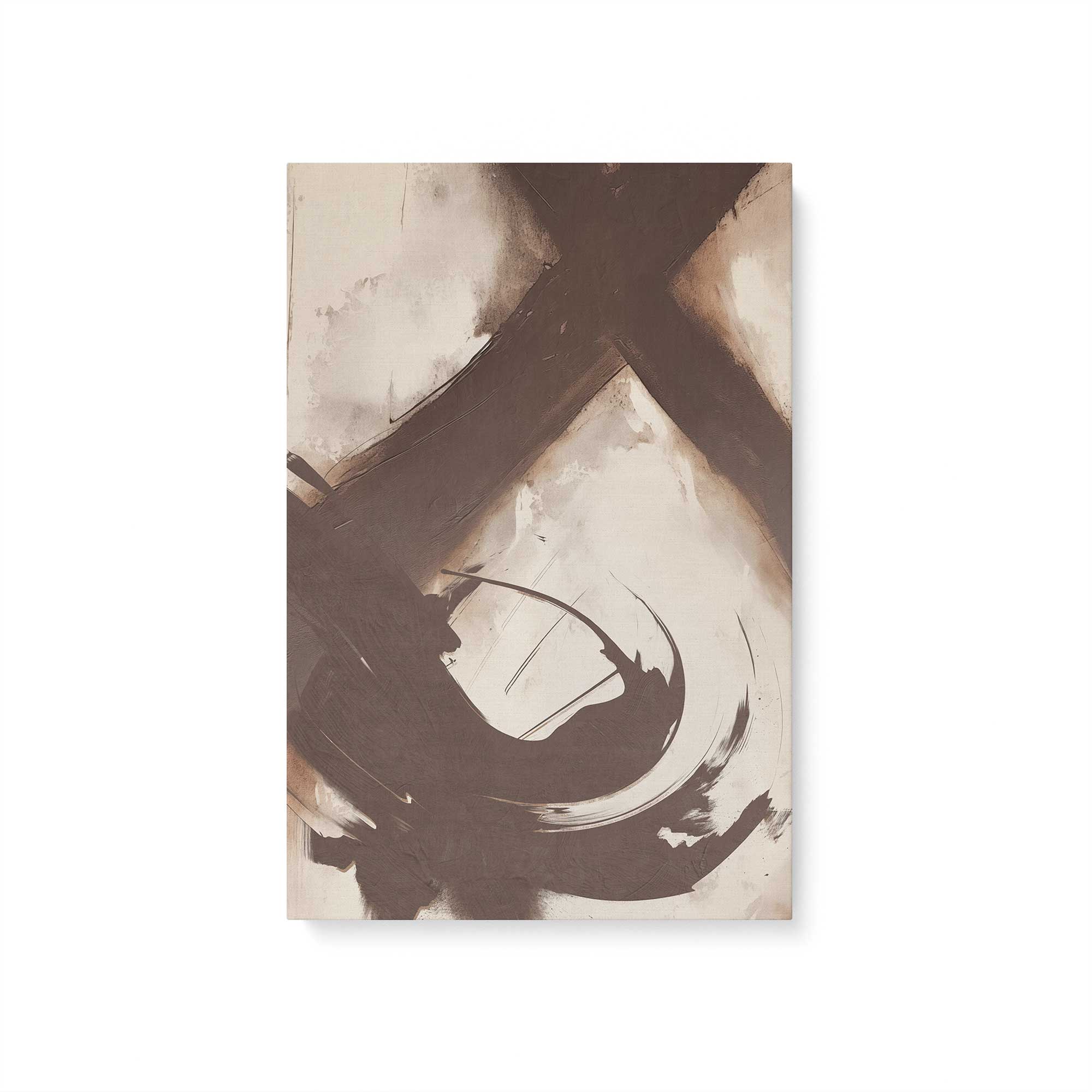 Abstract Sienna Swirl Canvas Wall Art - Set of 2 Modern Prints for Living Room, Bedroom & Office Decor
