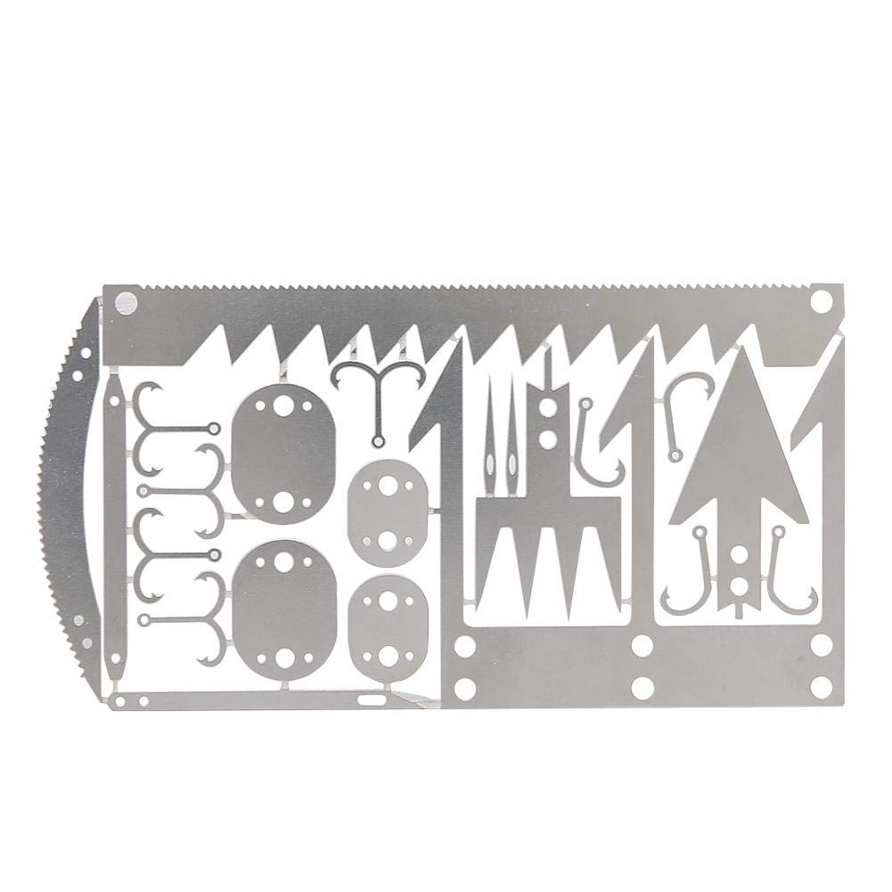 2Pcs Survival Multitool Card - Compact Outdoor Camping Tool with Fishing Hooks & Arrowheads - Essential Hunting Gear for Wilderness Survival, Hiking, Backpacking & Emergency Preparedness