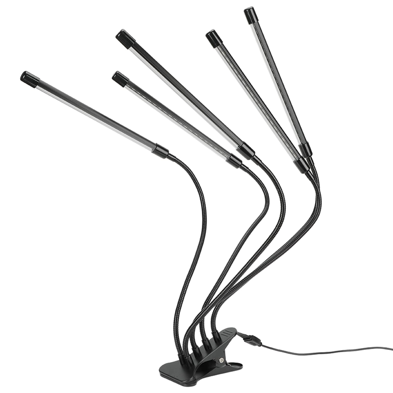 5-Head Red and Blue LED Grow Light with 1-10 Brightness Levels & 360° Adjustable Dimming for Indoor Plants - Perfect for Hydroponics, Greenhouses, and Home Gardening