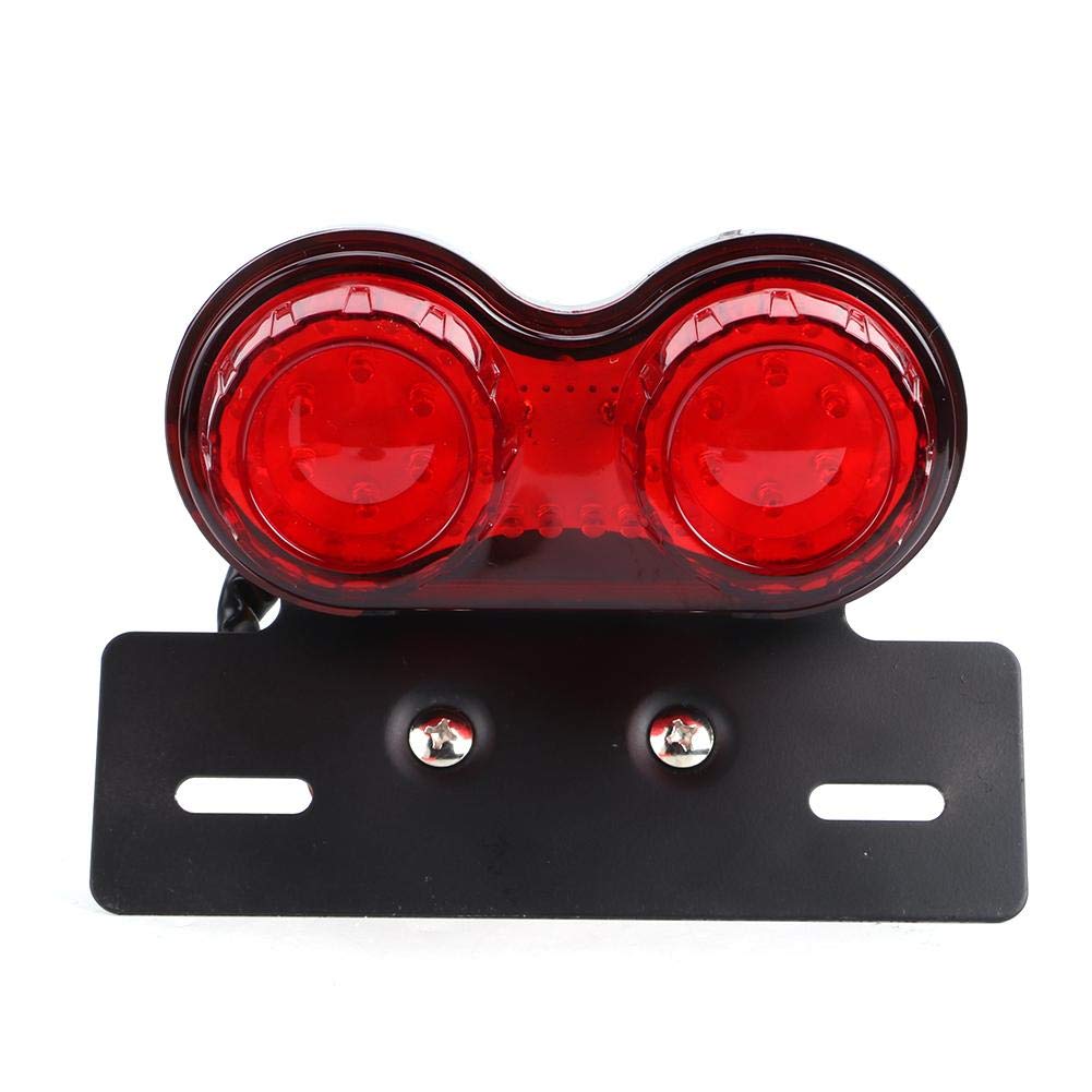 Akozon Motorcycle LED Taillight - Integrated Brake Light, Turn Signal & License Plate Lamp (Red) | Durable & Bright for Night Riding & Safety Enhancement