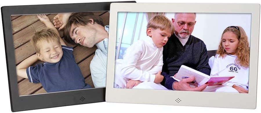 10-Inch Digital Photo Frame with MP3/MP4 Player - Multi-Function Electronic Picture Frame for Music, Video, Clock & Calendar - Silver Metal Display for Home, Office & Gift Giving