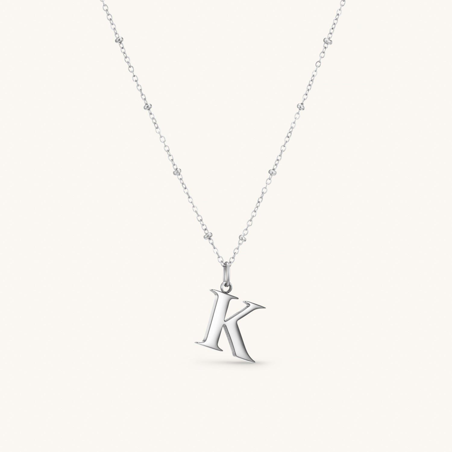 K Initial Pendant Necklace in Sterling Silver - Elegant Personalized Jewelry Gift for Women, Perfect for Birthdays, Anniversaries & Special Occasions