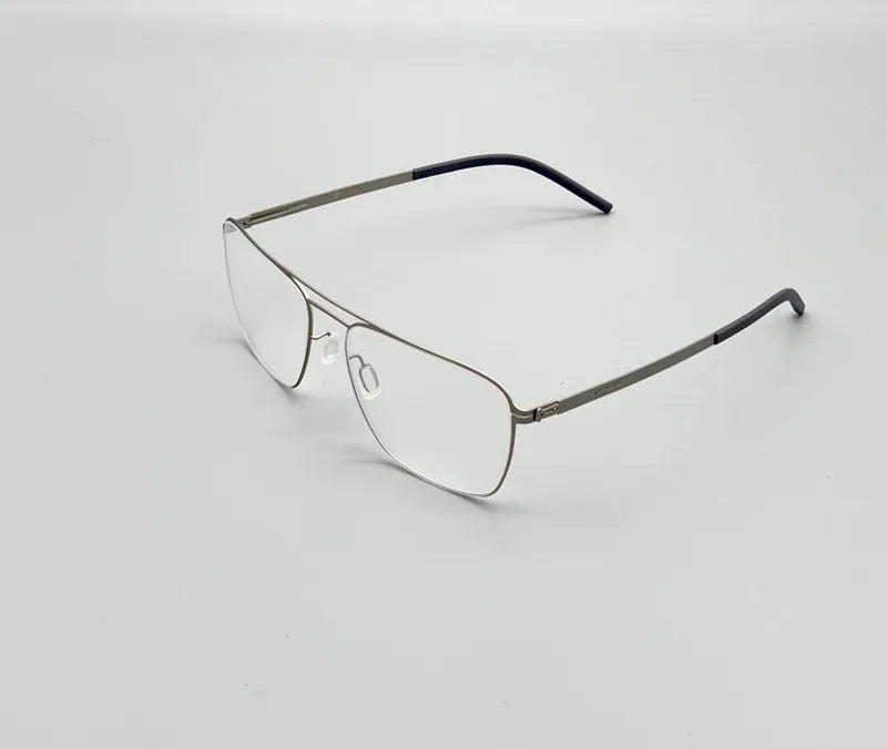 Aimee Unisex Full Rim Square Double Bridge Stainless Steel Eyeglasses 21251 - Stylish & Durable Frames for Men & Women - Perfect for Work, Reading & Fashion Accessories
