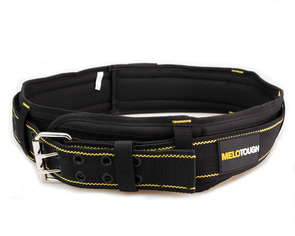 Heavy Duty Tool Belt Suspenders with Movable Shoulder Pads & Quick Clip System - Compatible with CLC, Husky, DeWalt Tool Belts (Black) - Ideal for Construction, Carpentry & DIY Projects