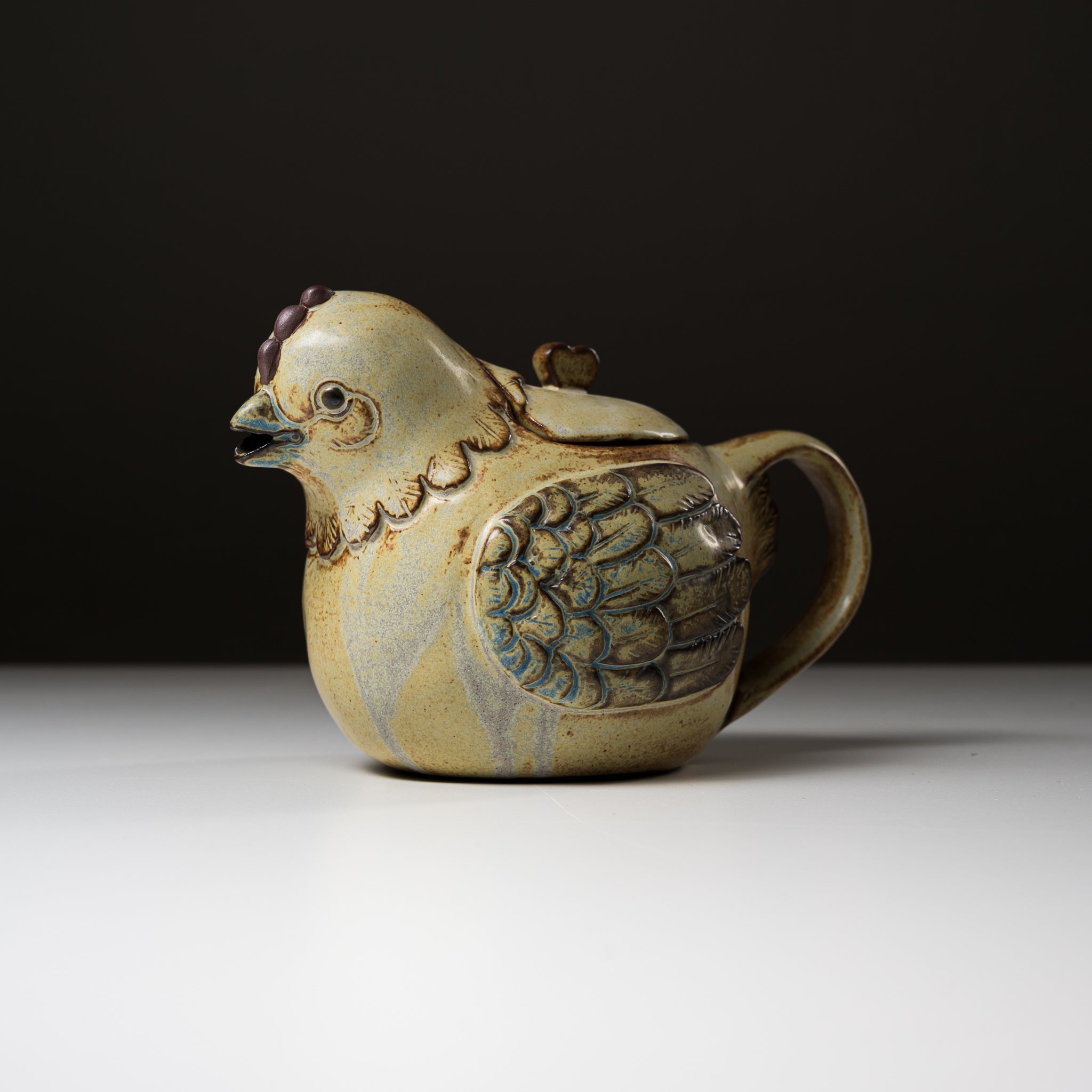 Seto Ware KASHIWA Animal Teapot - Handcrafted Japanese Ceramic Chicken Teapot with Traditional Glaze | Perfect for Tea Ceremonies, Home Decor & Unique Gifts