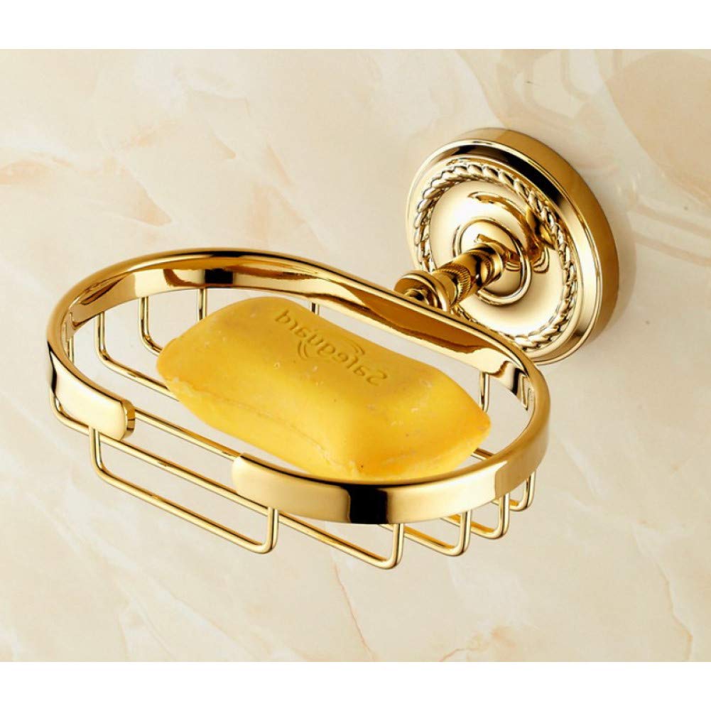 Luxury Gold Brass Bathroom Shelf - Wall Mounted Soap Holder for Bathroom Decor