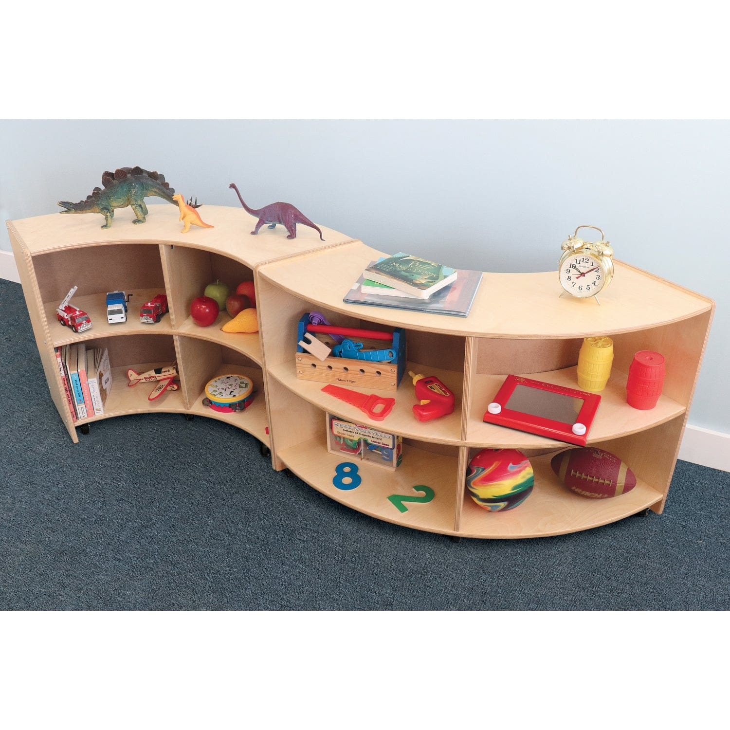 Space-Saving Mobile Storage Cabinet with Curved Design - Perfect for Home, Office, and Dorm Organization