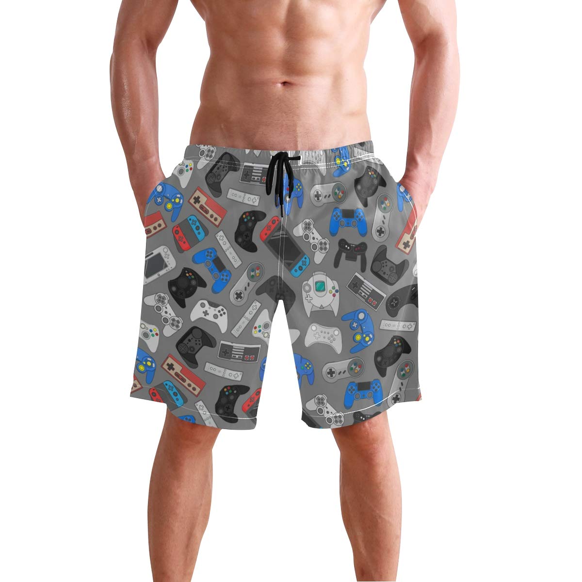 **Men's Quick Dry Swim Trunks - Lightweight Board Shorts with Drawstring for Swimming, Beach & Water Sports**