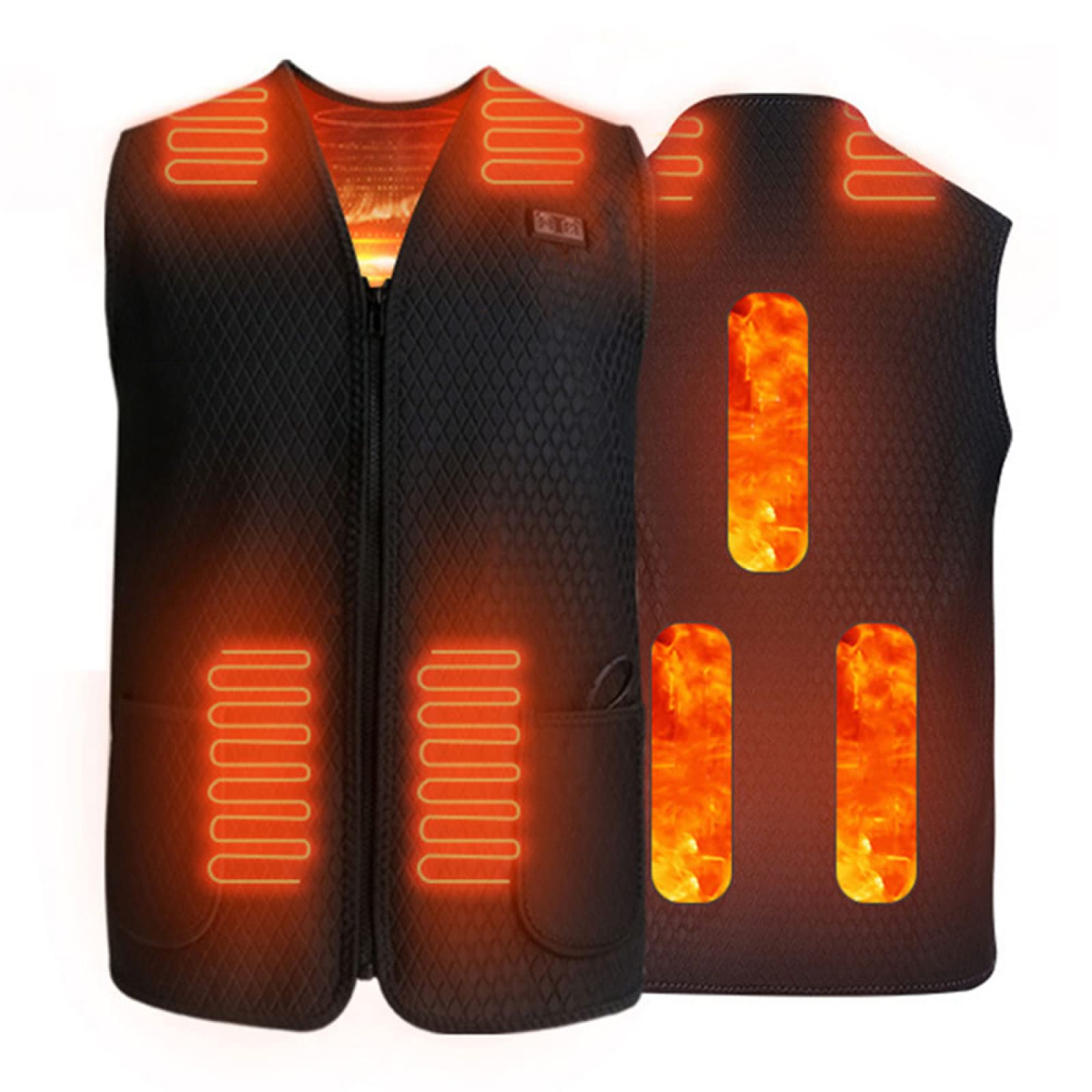 USB Electric Heated Vest for Men & Women - 3 Adjustable Heat Settings, Rechargeable Body Warmer Jacket for Motorcycle Riding, Fishing, Skiing, Hiking & Outdoor Winter Activities (Battery Not Included)