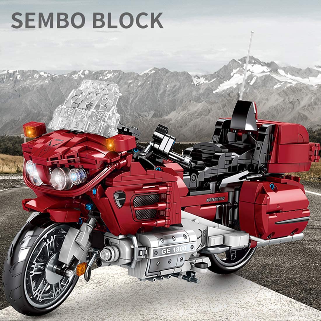 Honda Gold Wing Technic Building Blocks Motorcycle Model Kit - 1205 Pieces MOC Construction Toy, Compatible with Lego - Collectible Motorcycle Model for Adults & Kids, Perfect for Display & Creative Play