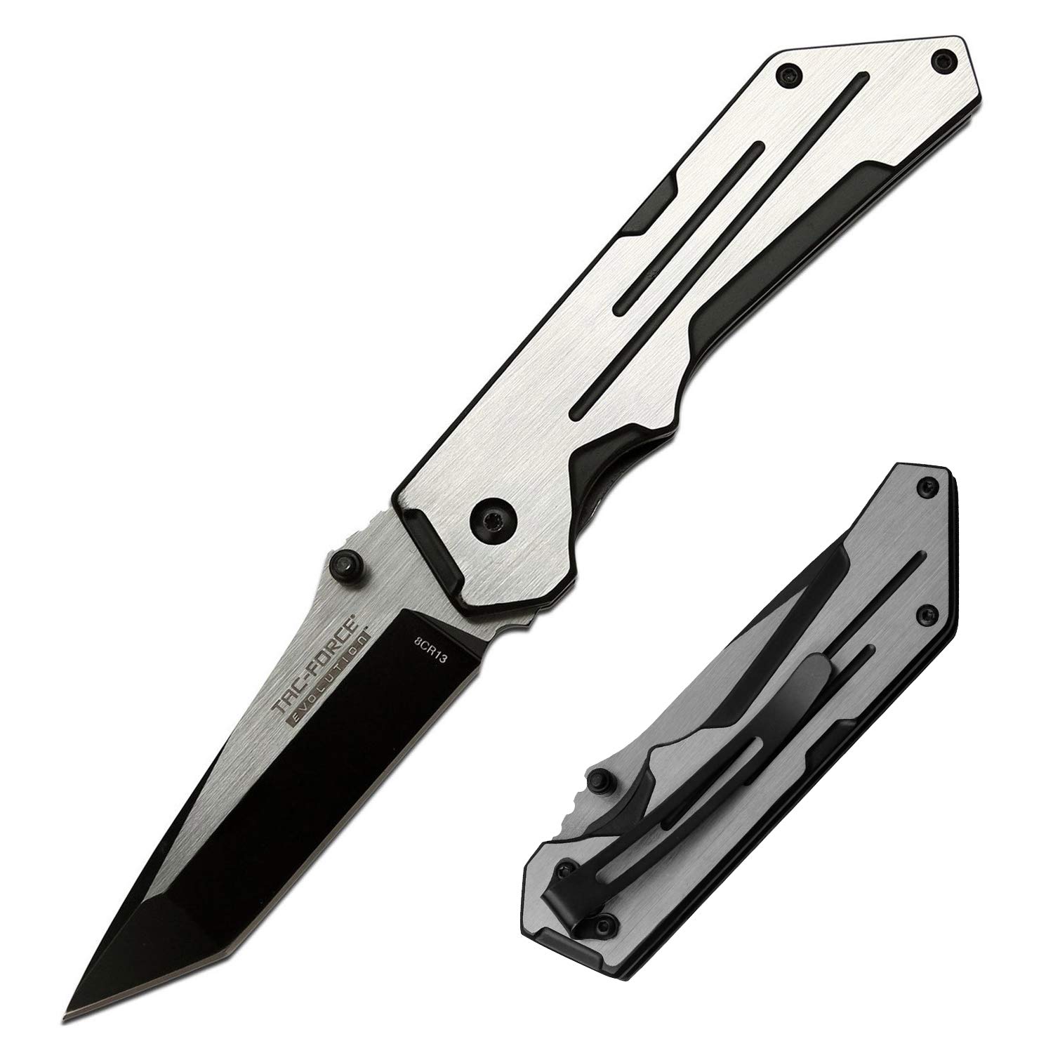 Tac Force Evolution Spring Assisted Knife - TFE-A017-S | Tactical Folding Pocket Knife with Quick Open | Perfect for Camping, Hiking & Everyday Carry (EDC)