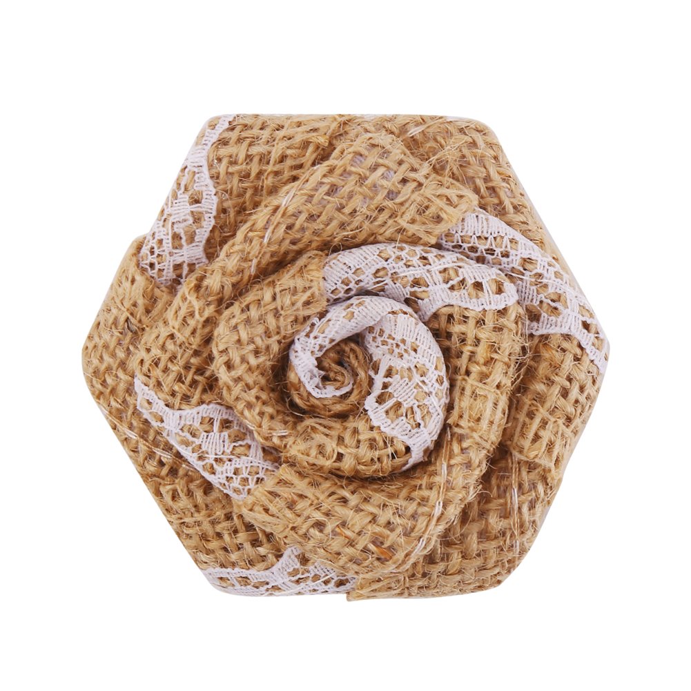 12-Piece Burlap Rose Flowers Set - Rustic Wedding Decor, DIY Craft Supplies for Bouquets, Centerpieces, and Home Decorations