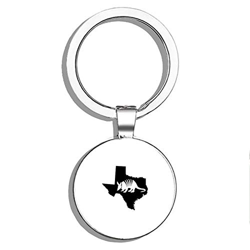 Texas Armadillo Double-Sided Stainless Steel Keychain - Durable Key Ring Holder for Car Keys, House Keys & Key Finder - Perfect for Travel, Gifts & Everyday Use