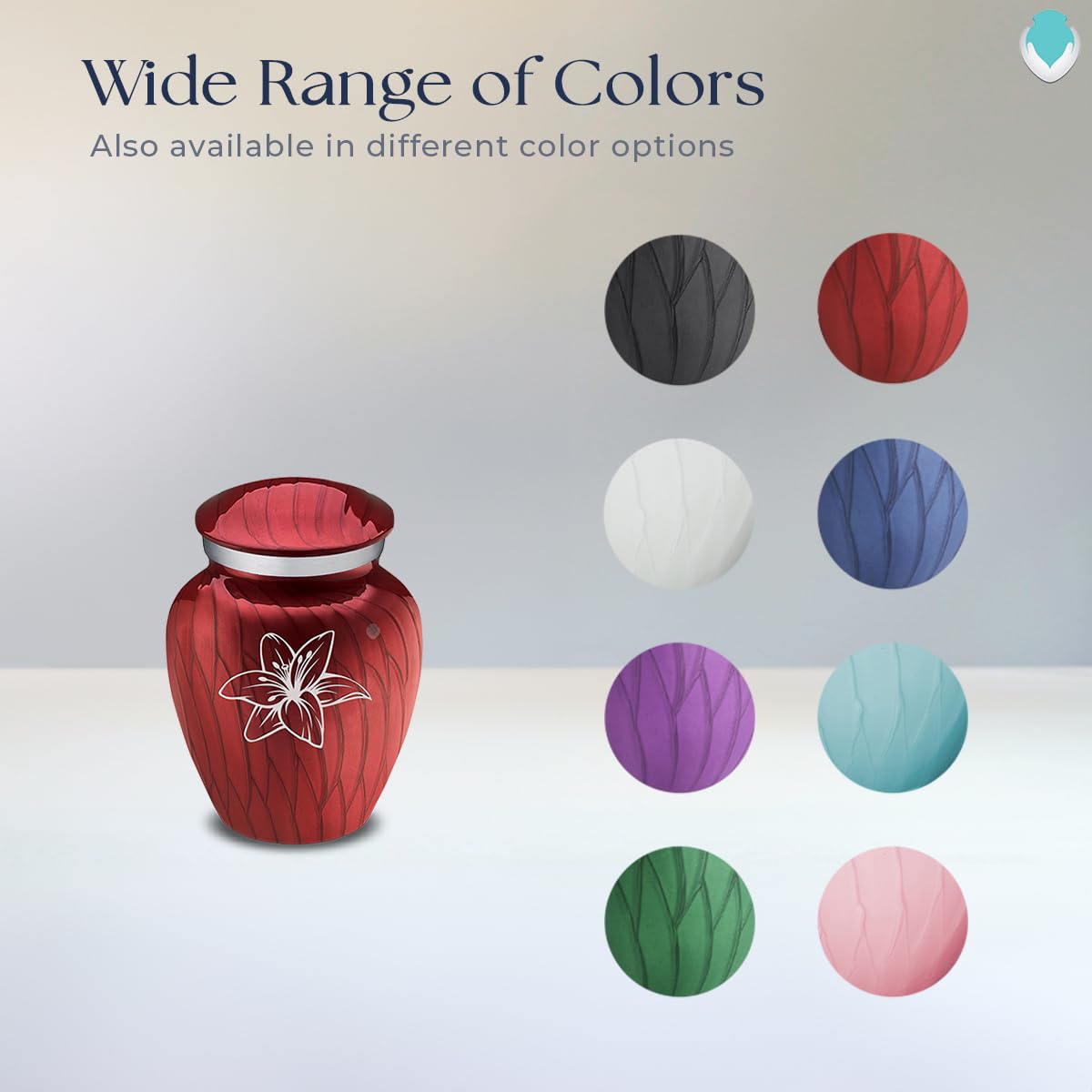 Elegant Embrace Lily Keepsake Cremation Urn - Pearl Candy Red | Memorial Urn for Ashes | Perfect for Home Display, Funeral Services & Memorial Ceremonies