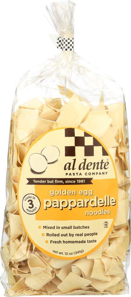 Al Dente Golden Egg Pappardelle Pasta - 6 Pack (12 Oz Each) | Premium Italian Egg Noodles for Gourmet Pasta Dishes, Carbonara & Special Occasions