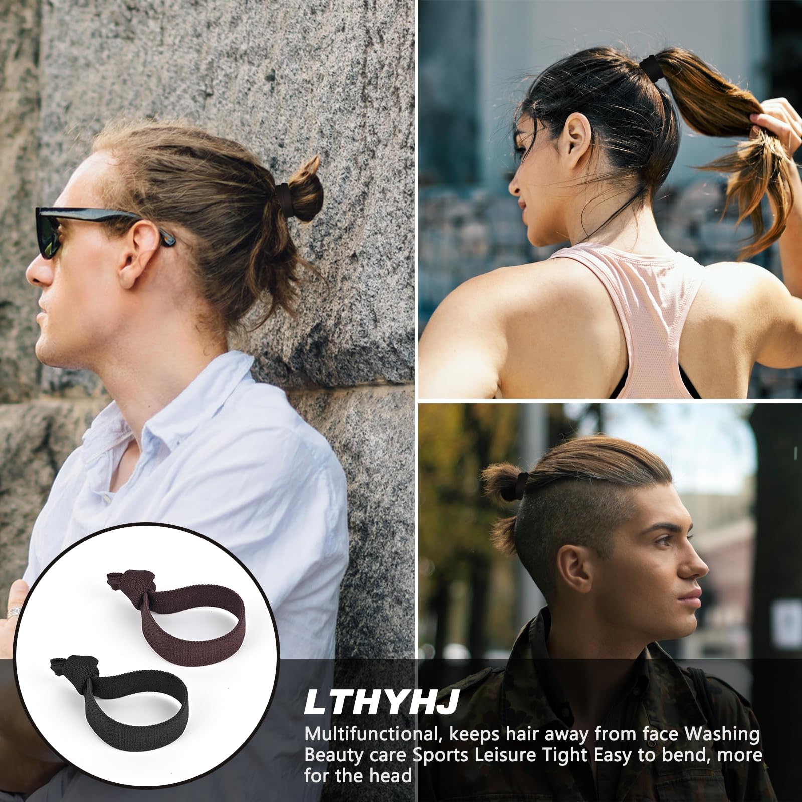 Men's & Women's Metal Headband Set - 6-Piece Wavy Spring Headbands in Neutral Black for Running, Cycling, Yoga & Outdoor Sports - Sweat-Wicking Hair Accessories for Active Lifestyles