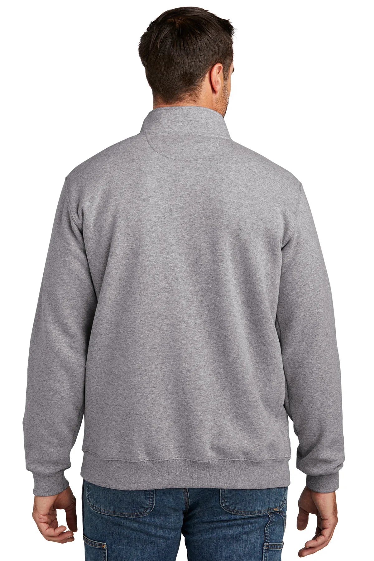 Carhartt Mock Neck Custom Sweatshirts for Men & Women - Heather Grey Pullover Sweatshirt | Comfortable & Durable Workwear for Outdoor Activities, Casual Wear & Layering