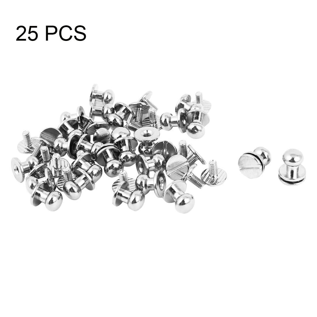 uxcell 25PCS DIY Leather Belt Craft Metal Round Head Nail Rivet Stud Screwsback Accessories Kit for Handmade Bags, Wallets & Leather Projects - Perfect for Leatherworking, Repair & DIY Crafts