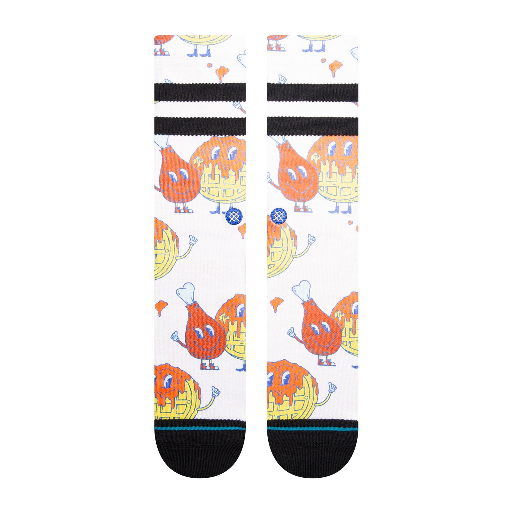 Premium Cotton Adult Crew Socks - Soft & Comfortable White Chicken Print Socks for Men & Women - Perfect for Casual Wear, Work & Everyday Use