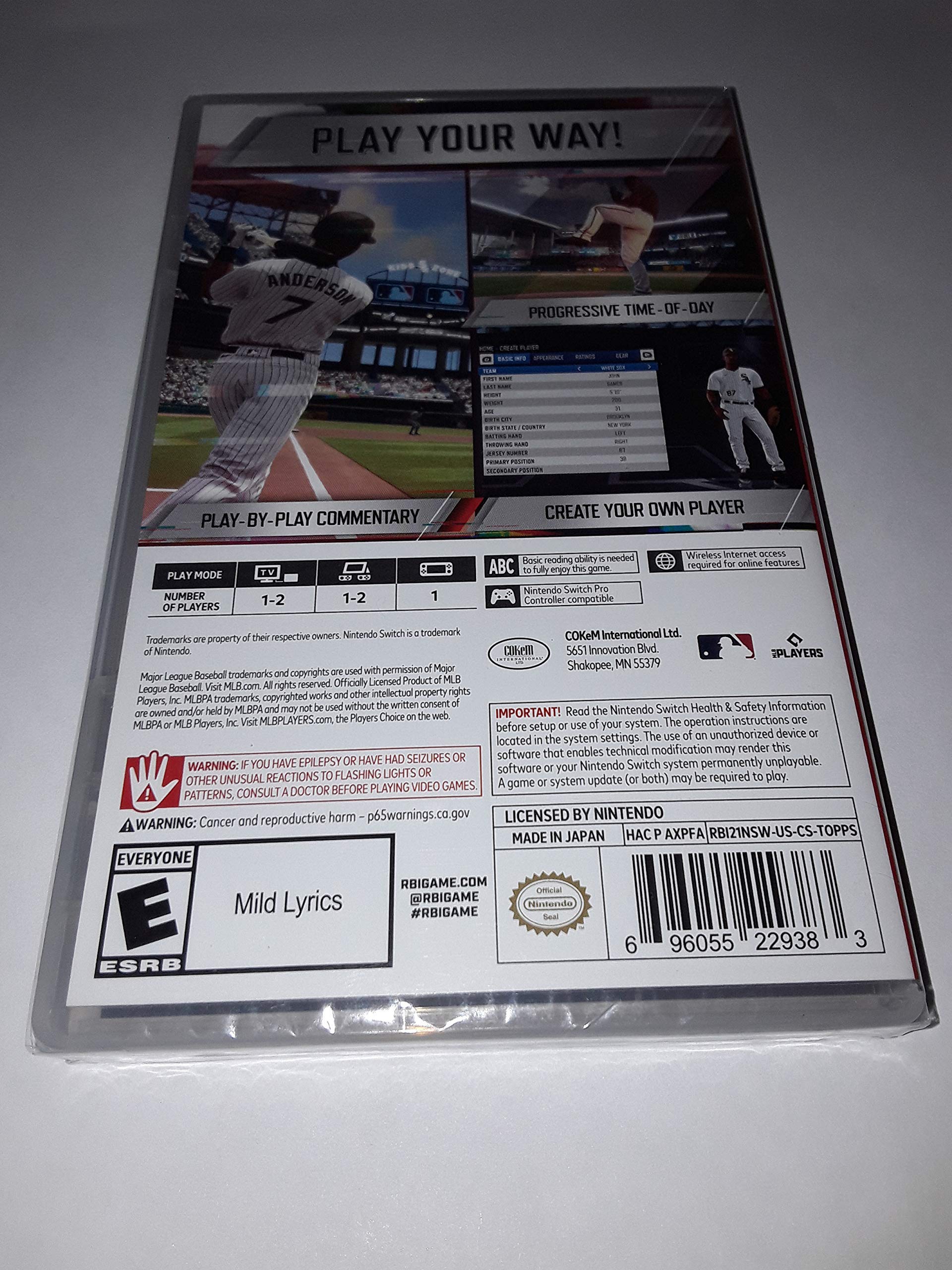 RBI Baseball 21 for Nintendo Switch - Authentic MLB Video Game | Perfect for Baseball Fans & Multiplayer Gaming at Home