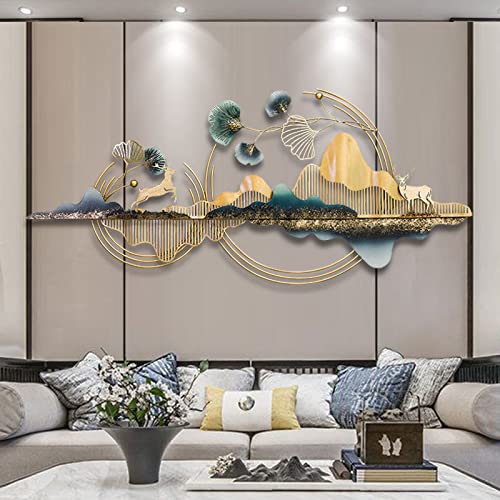 MLY 3D Ginkgo Leaf Metal Wall Art - Nature Inspired Home Decor Sculpture for Living Room, Office, Bathroom & Outdoor Garden - Elegant Wall Hanging Decor for Modern Interior Design