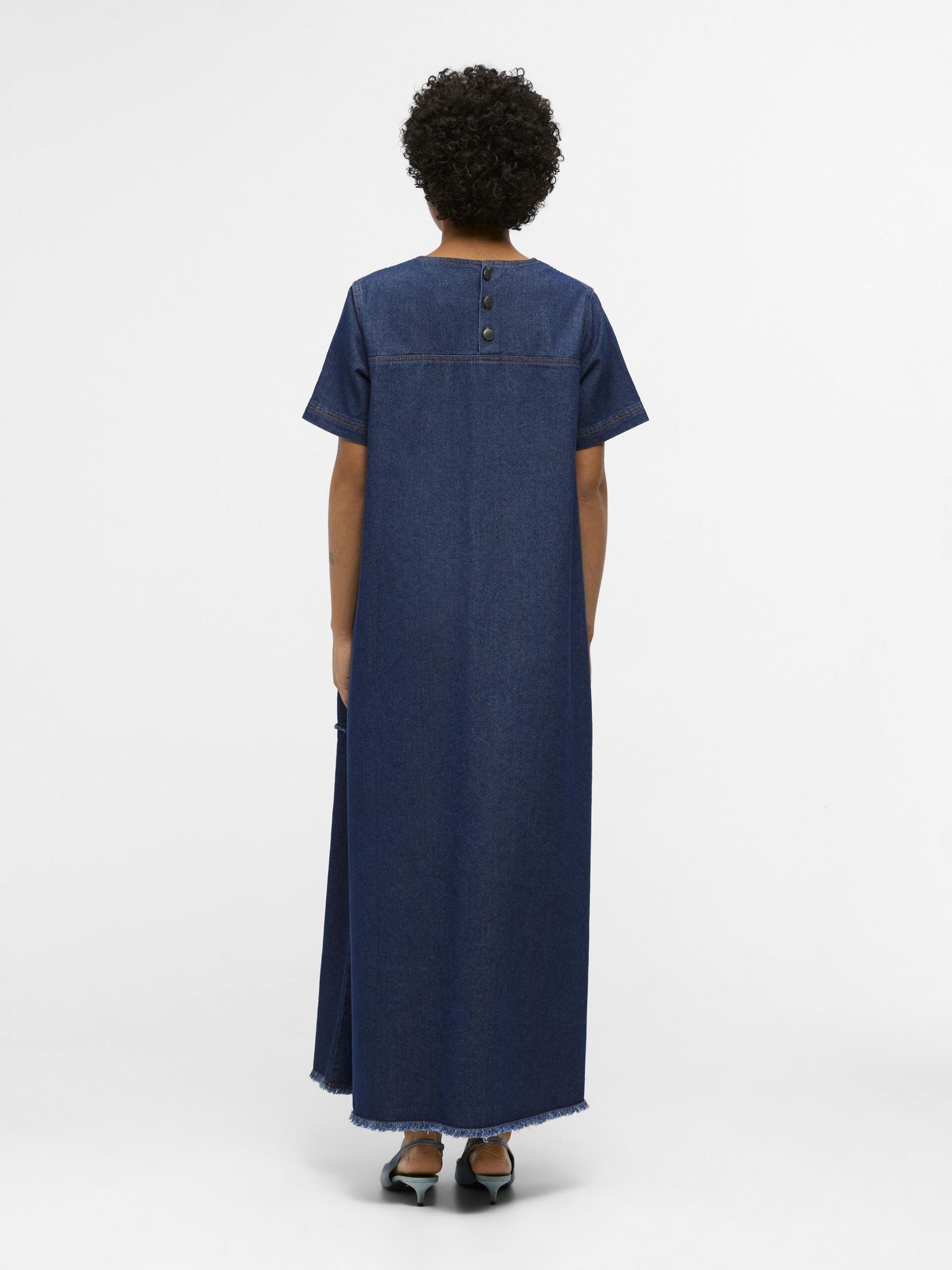 HARLOW Long Denim Dress for Women - Rinse Wash Blue Jeans Style - Perfect for Casual Outings, Date Nights & Summer Wear