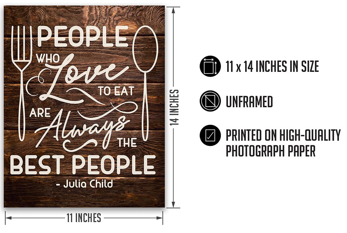 Julia Child Inspirational Quote Kitchen Wall Art Print - 11x14 Unframed Chef Decor for Home, Restaurant & Culinary Gifts - Perfect for Cooking Enthusiasts & Farmhouse Kitchen Decor