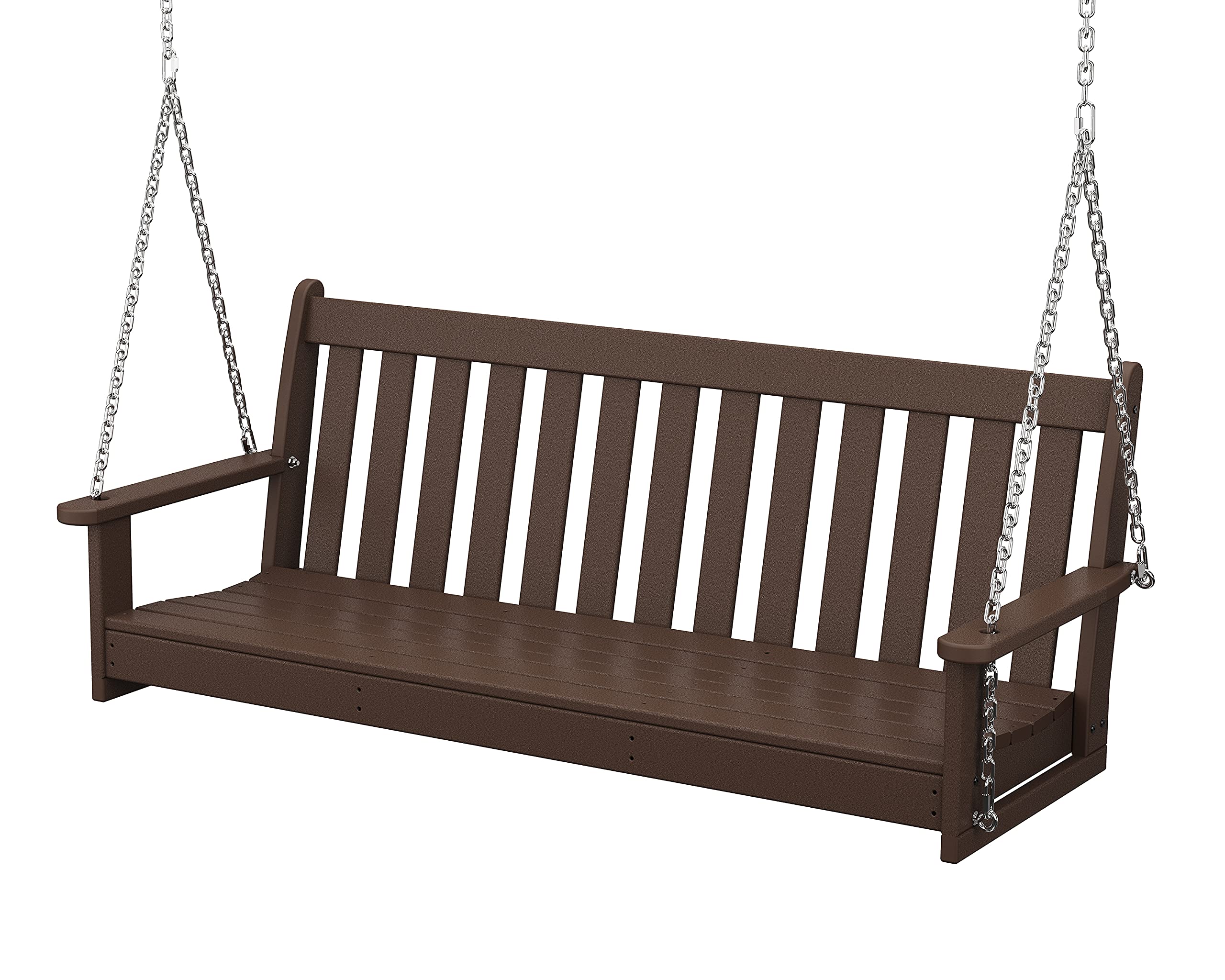 POLYWOOD GNS60MA 60-Inch Mahogany Outdoor Swing for Porch, Garden, and Backyard - Durable Weather-Resistant Vineyard Swing for Relaxing and Enjoying Nature
