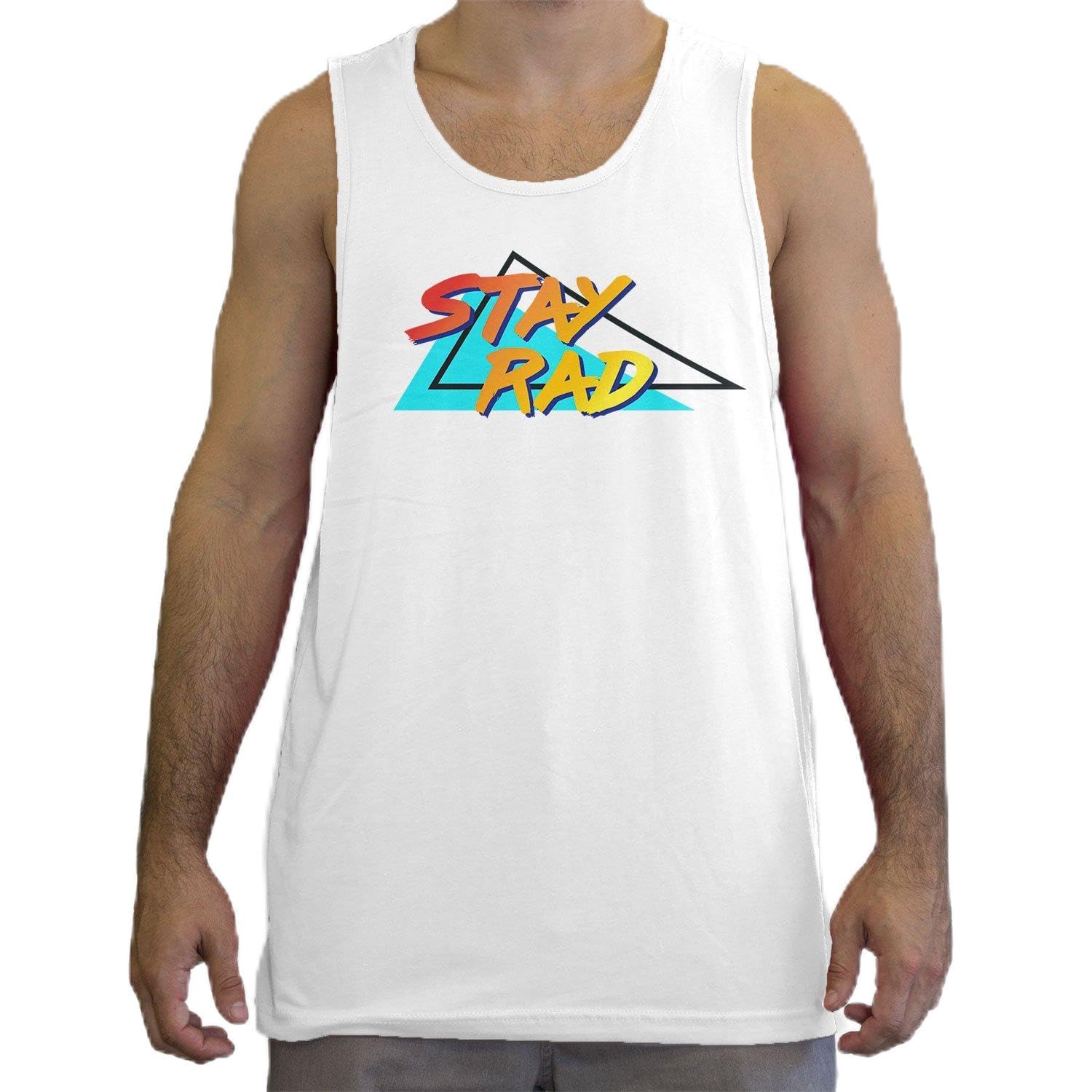Vintage 80s Men's Fashion Tank Top - White Retro Muscle Shirt for Gym, Beach & Casual Wear | Stay Rad Collection