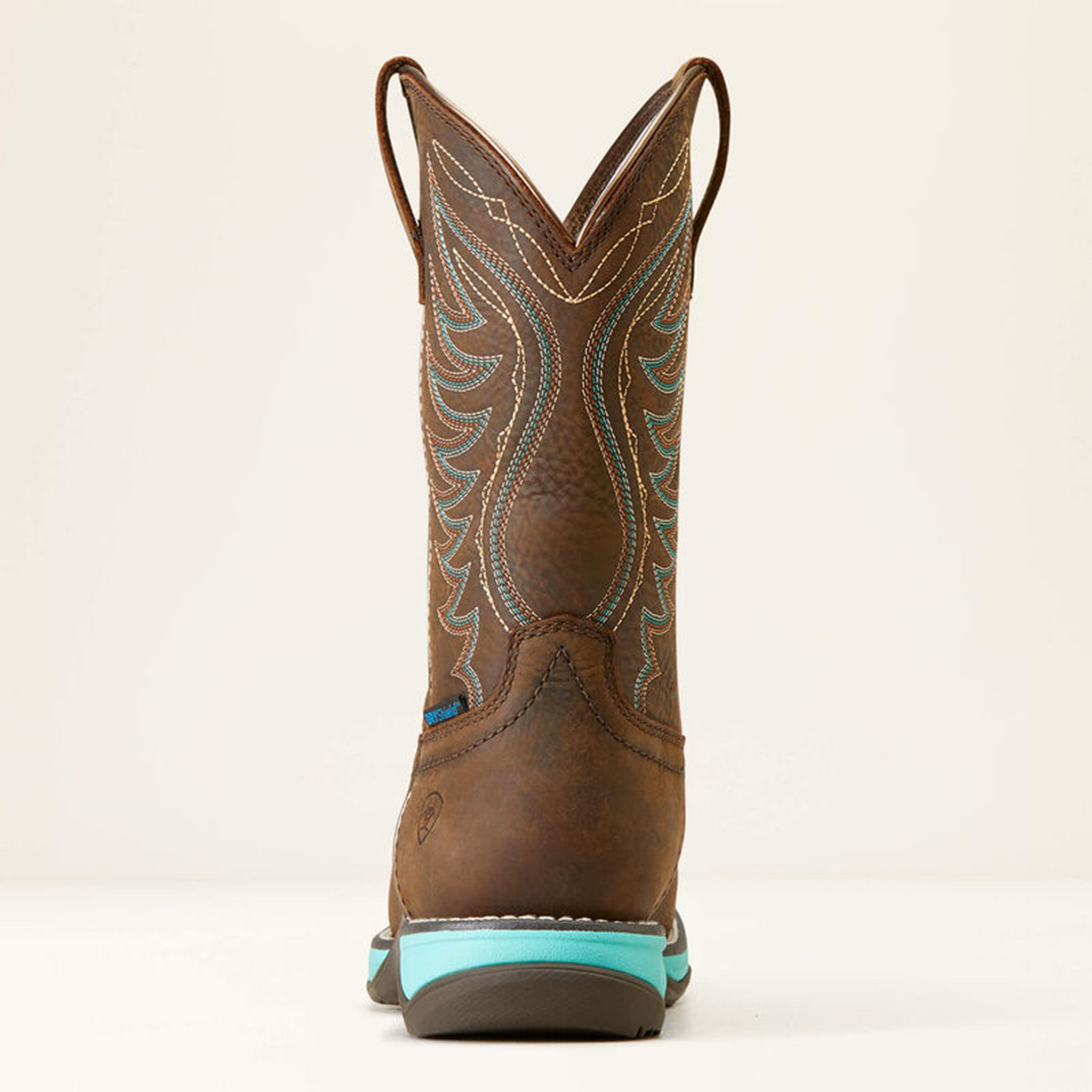 Ariat Women's Brown & Turquoise Anthem H2O Waterproof Cowboy Boots - Comfortable Riding & Outdoor Work Boots for Horseback Riding, Ranch Work & Country Fashion