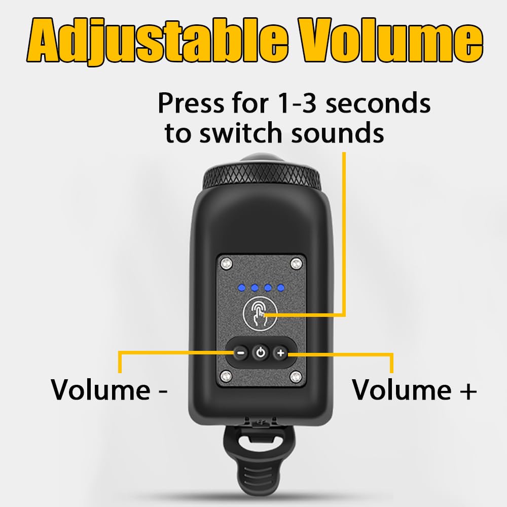 YUKI 110dB Electric Bike Horn with LED Front Light - 2-in-1 Rechargeable Bicycle Accessory, 6 Sound Modes, Waterproof for Mountain/Road Bikes - Perfect for Commuting, Night Riding & Safety Alerts (Kids/Adults)