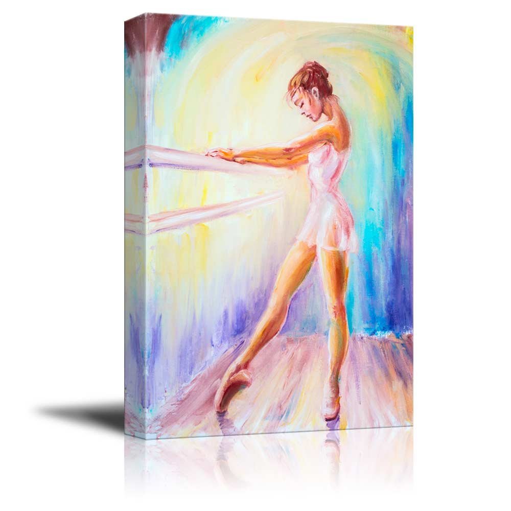 Beautiful Young Ballerina Oil Painting Canvas Print - Modern Wall Art Decor for Living Room, Bedroom & Office - Stretched Gallery Wrap Ready to Hang - 32x48 Inch - Perfect Gift for Dance Lovers & Ballet Enthusiasts