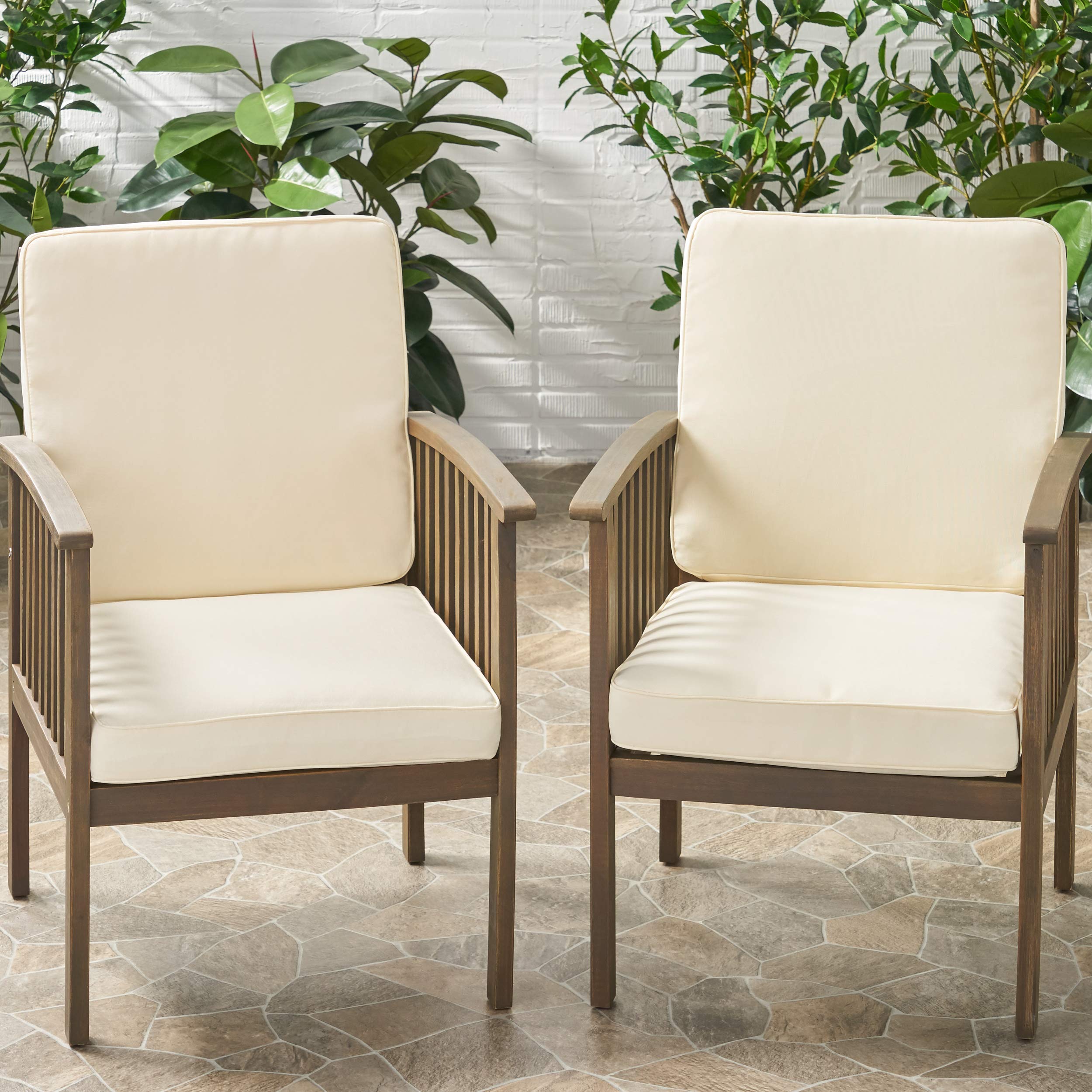 Christopher Knight Home Gavin Outdoor Water Resistant Fabric Club Chair Cushions (Set of 2) - 20.5