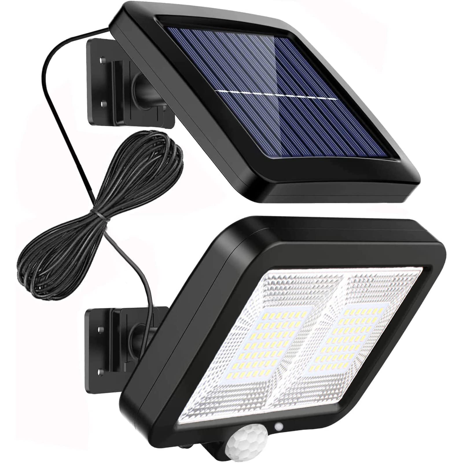 98 LED Solar Flood Lights with Motion Sensor & 16.5ft Cable - IP65 Waterproof Outdoor Security Lighting for Front Door, Backyard, Garage, Patio, Garden - Perfect for Home Security & Landscape Illumination
