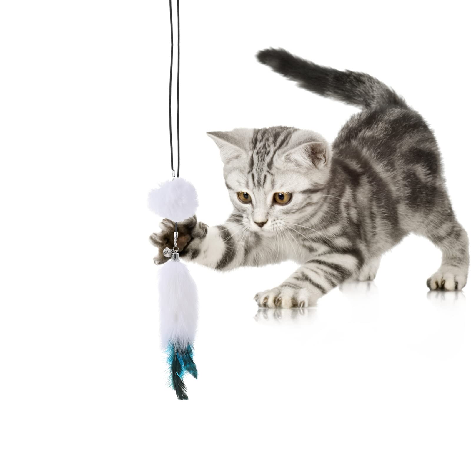 Balacoo Hanging Door Cat Toy Set - Interactive Teaser Stick with Plush Balls for Kittens | Indoor Play, Exercise & Bonding Activity for Cats