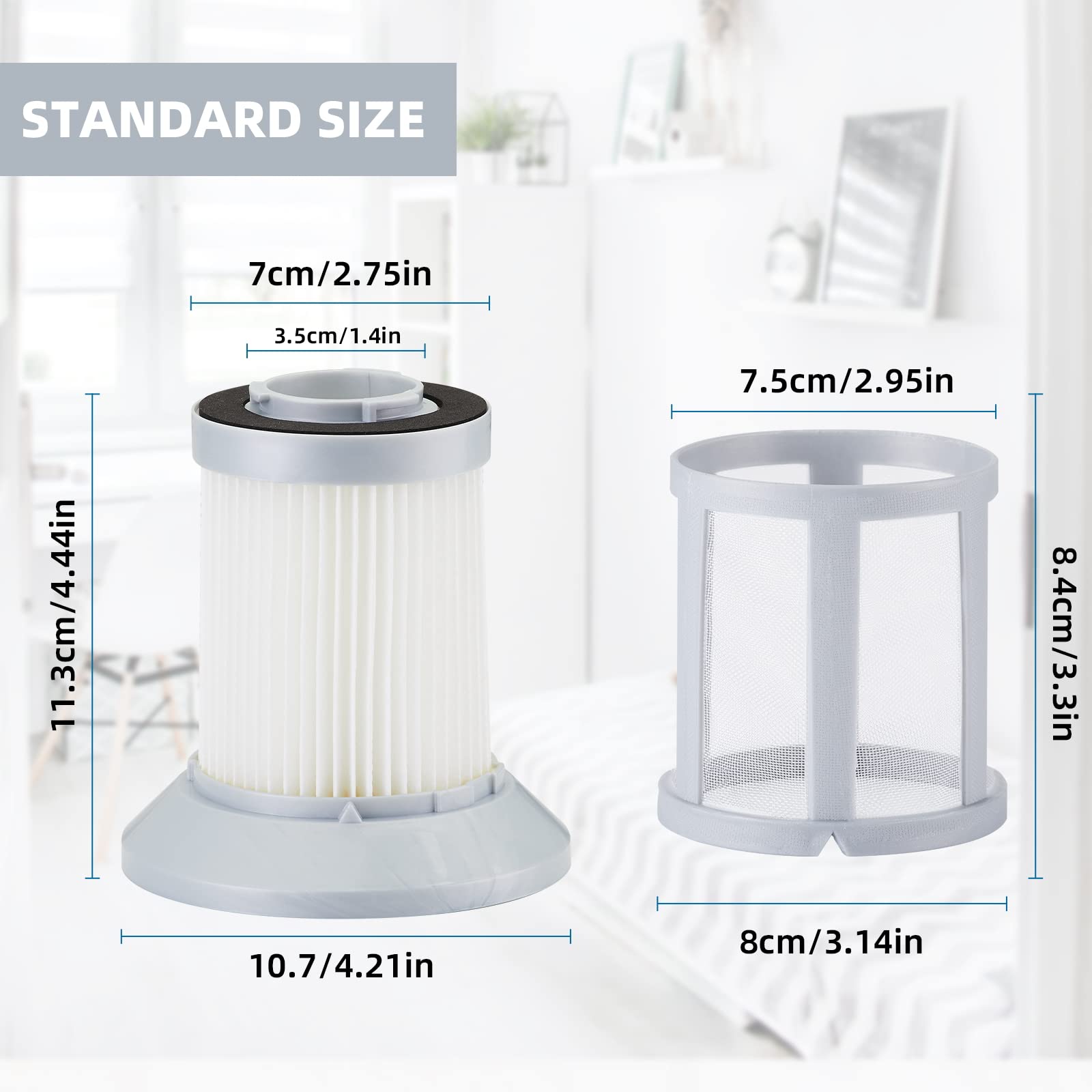 3 Pack Bissell Zing & Powerforce Bagless Canister Vacuum Filters - Compatible with Models 2156A, 1665, 16652, 1665W - Replacement Vacuum Filters with Cleaning Brush - Perfect for Pet Hair, Dust & Allergen Removal in Home Cleaning