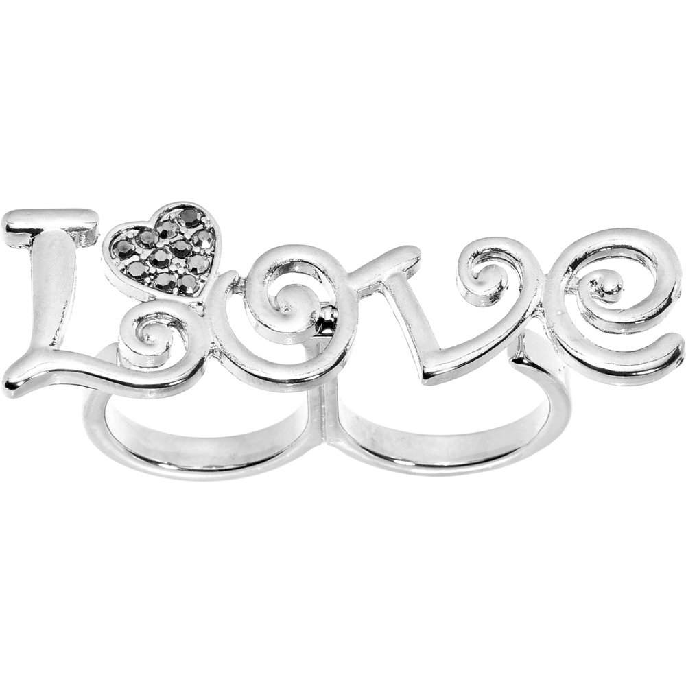 Love Heart Double Finger Ring - Size 6 & 7 | Body Candy Jewelry for Couples, Best Friends & Romantic Gifts | Perfect for Valentine's Day, Anniversaries & Date Nights