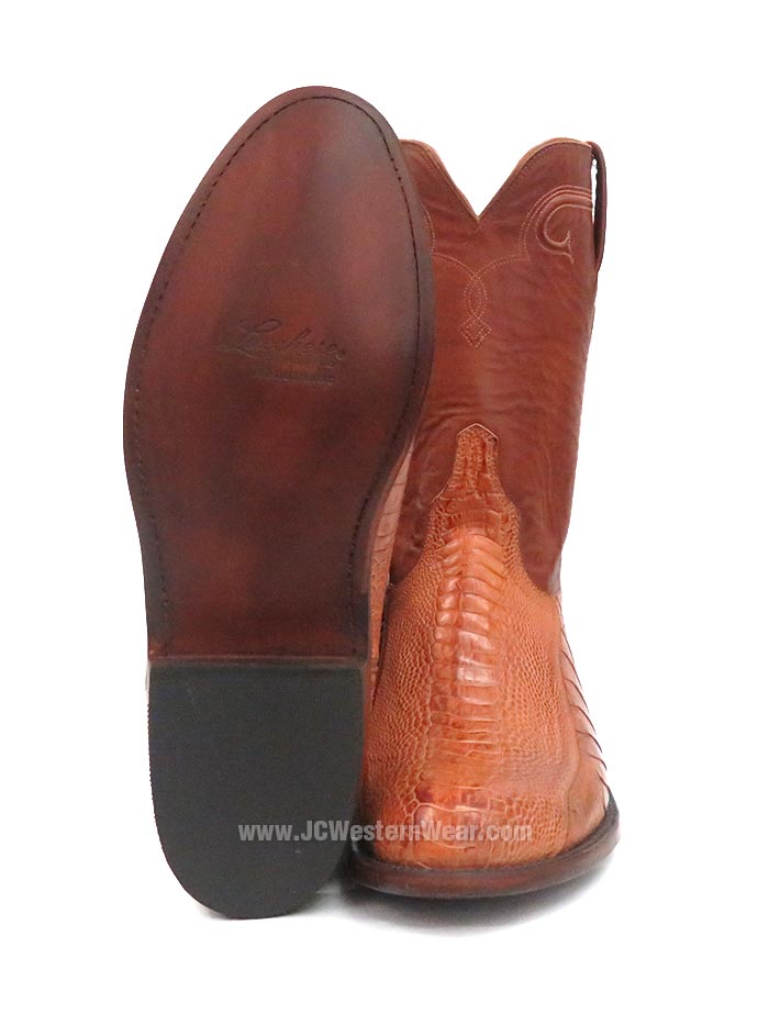Lucchese GD9320.RR Men's Genuine Ostrich Leg Cowboy Boots - Burnished Cognac for Western Riding & Country Fashion