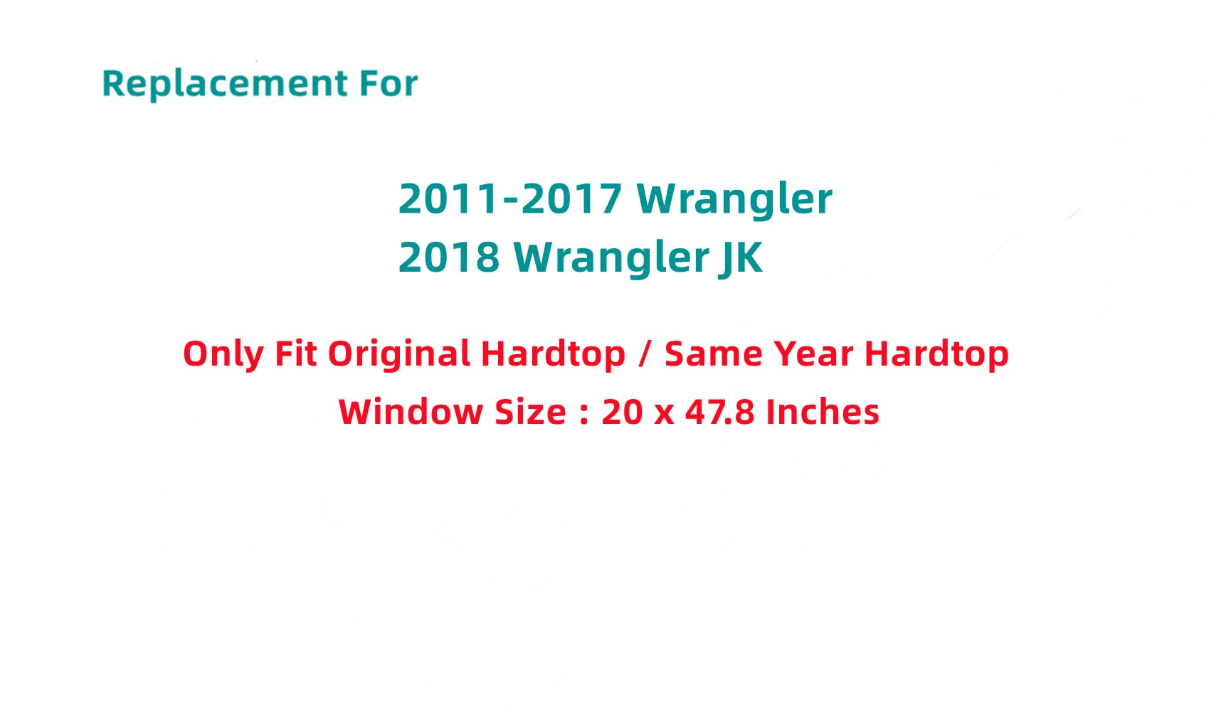 Heated Rear Window Glass Replacement for Jeep Wrangler JK 2011-2018 | Privacy Tint | Hard Top Compatible | Perfect for Winter Driving & Off-Road Adventures