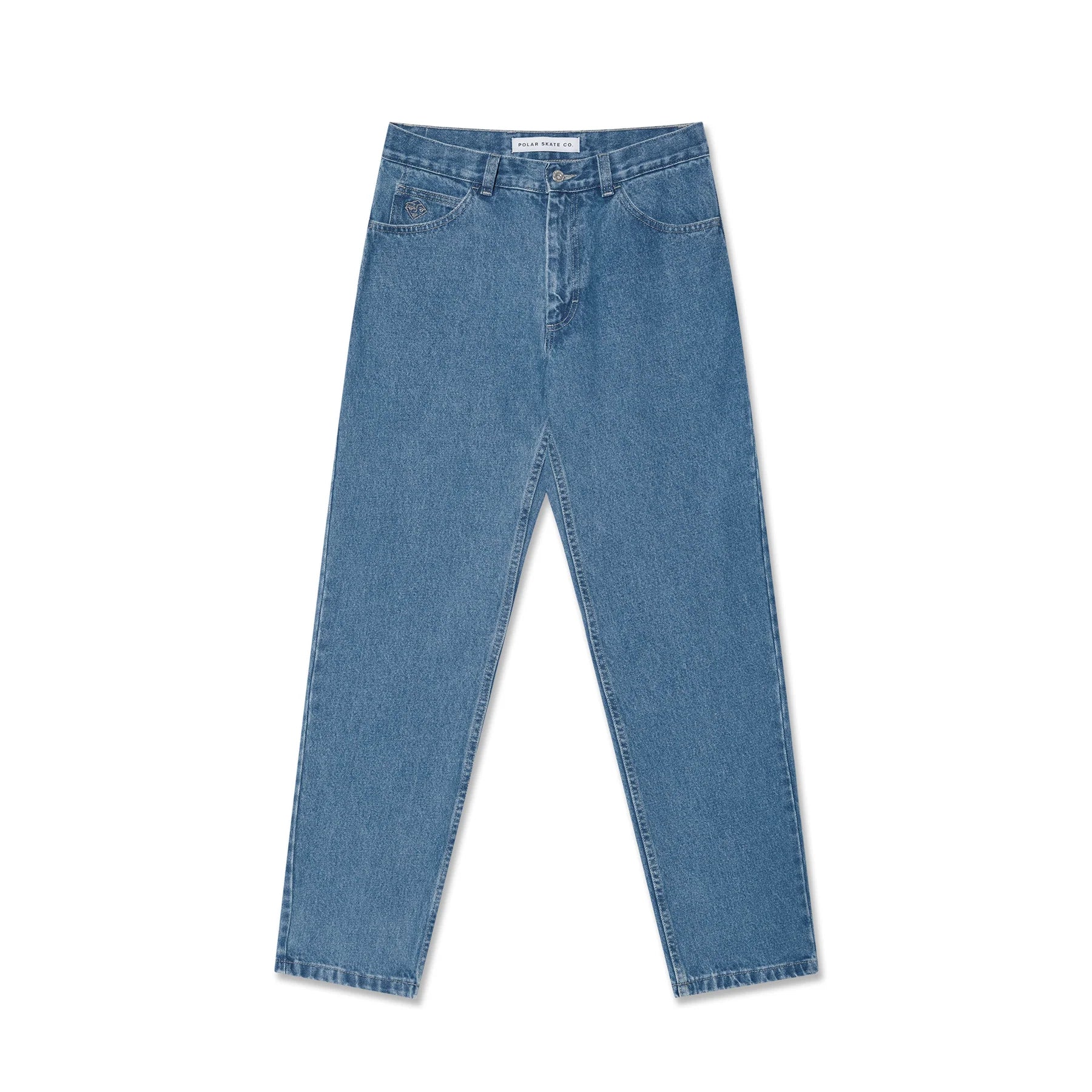 Polar 92! Mid Blue Denim Jeans for Men - Comfortable Slim Fit Stretch Jeans for Casual Wear, Work & Everyday Outfits