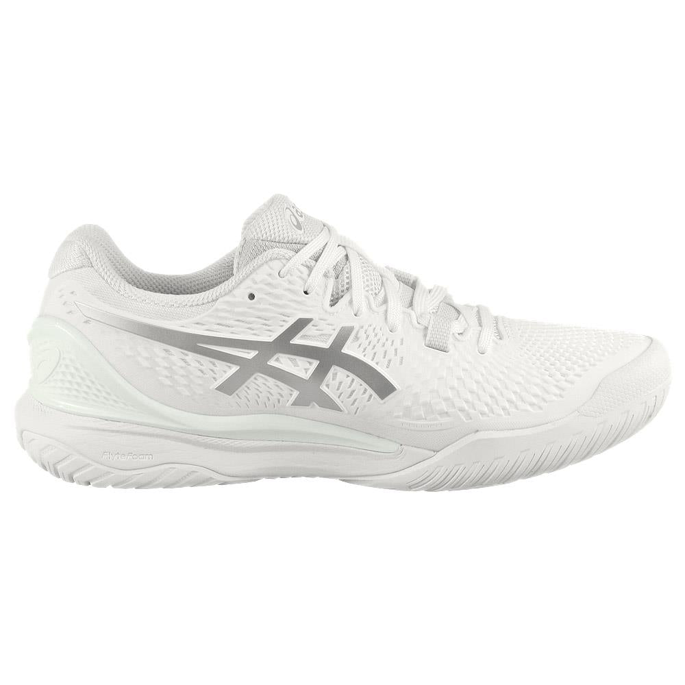 ASICS Women's Gel Resolution 9 Tennis Shoes - White/Pure Silver | High-Performance Court Sneakers for Women | Perfect for Tennis, Pickleball & Casual Wear