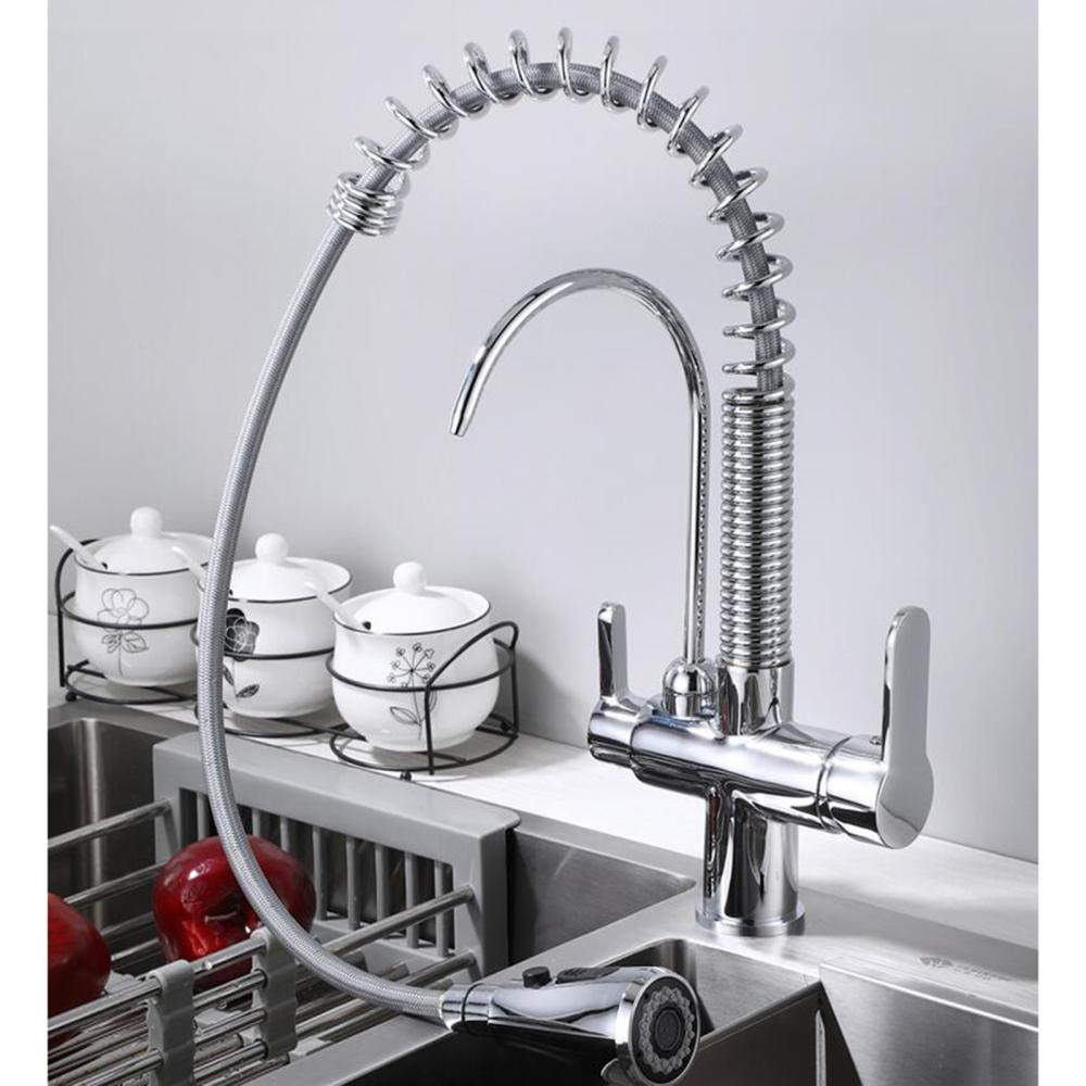 3-in-1 Brass Water Filter Tap with Hot & Cold Mixer - Direct Drinking Pure Water Spring Faucet for Kitchen Sink - Perfect for Home, Office, and RV Use